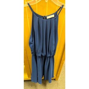 Elegant Flowy Skater Dress Navy Blue Blouson Lush XS Ballet Money Nerd Academia